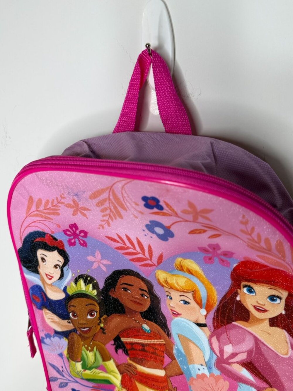 Disney Princess Pink Kids Backpack Ariel Tiana Moana Cinderella NWT - Picture 5 of 6